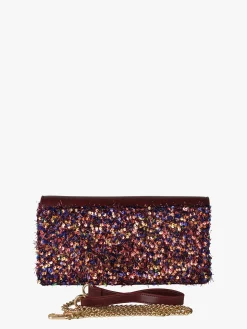 Solada Pochette gioiello da donna con paillettes - bordeaux