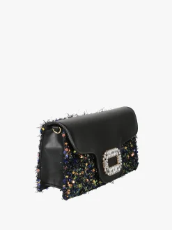 Solada Pochette gioiello da donna con paillettes - nero