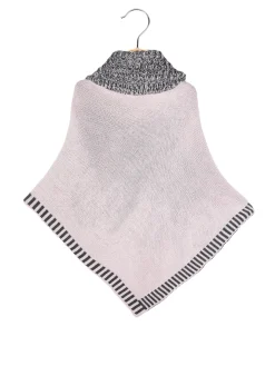 Solada Poncho da bambina in maglia con collo dolcevita
