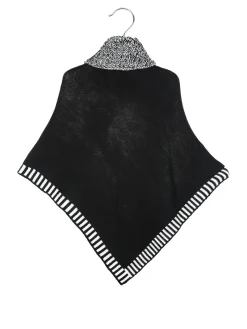 Solada Poncho da bambina in maglia con collo dolcevita