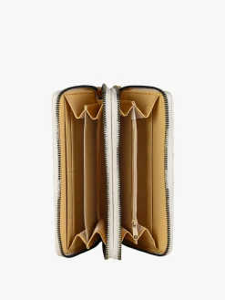 Solada Portafoglio da donna con stampa monogramma e doppia tasca - beige