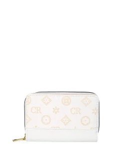 Solada Portafoglio da donna con stampa monogramma - bianco