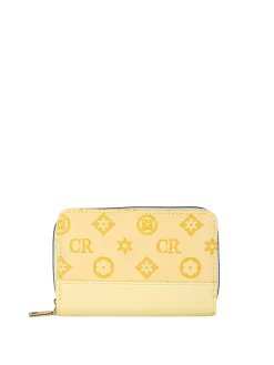 Solada Portafoglio da donna con stampa monogramma - giallo