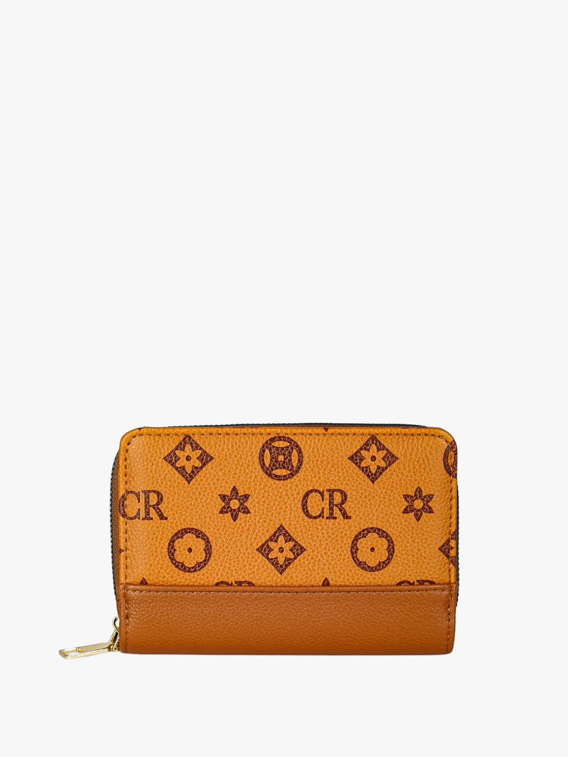 Solada Portafoglio da donna con stampa monogramma - cuoio