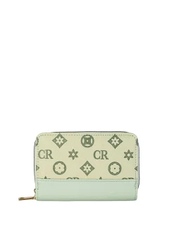 Solada Portafoglio da donna con stampa monogramma - pistacchio