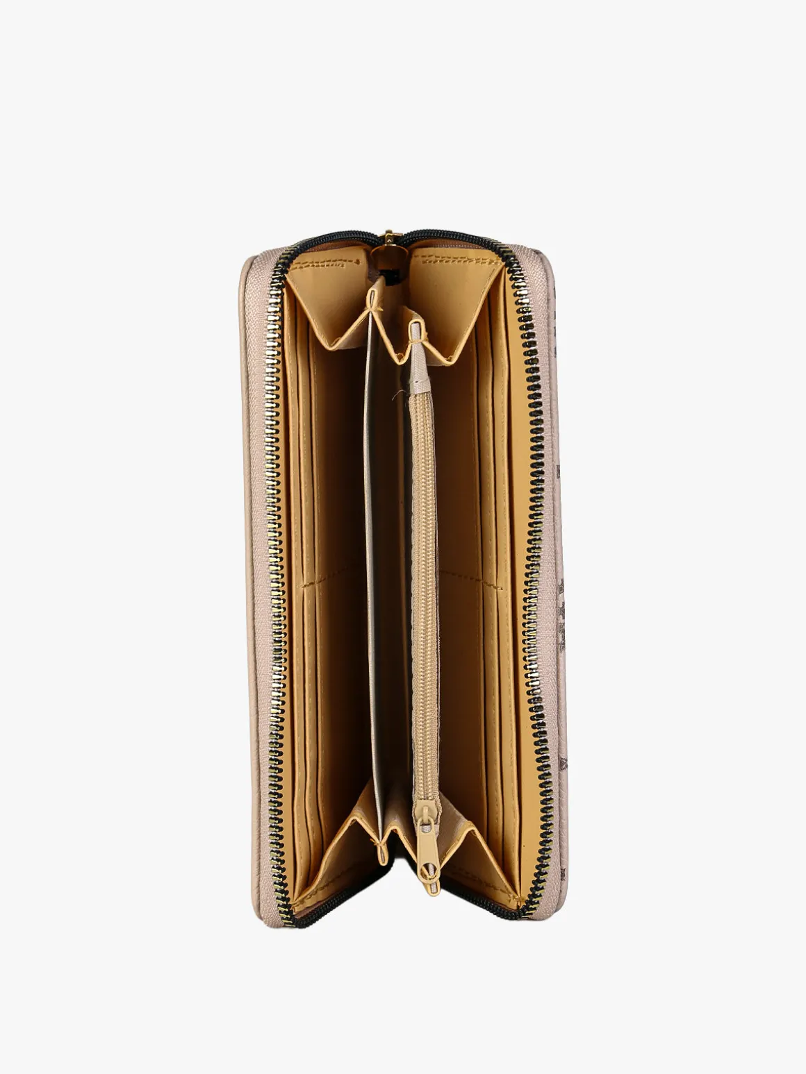 Solada Portafoglio donna con stampa monogramma e zip - khaki