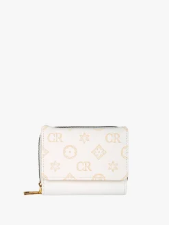 Solada Portafoglio mini da donna con stampa monogramma - bianco