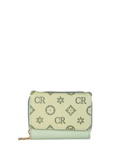 Solada Portafoglio mini da donna con stampa monogramma - pistacchio