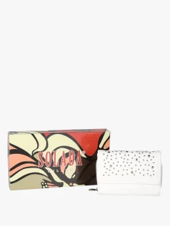Solada Portafoglio mini da donna con borchie - beige