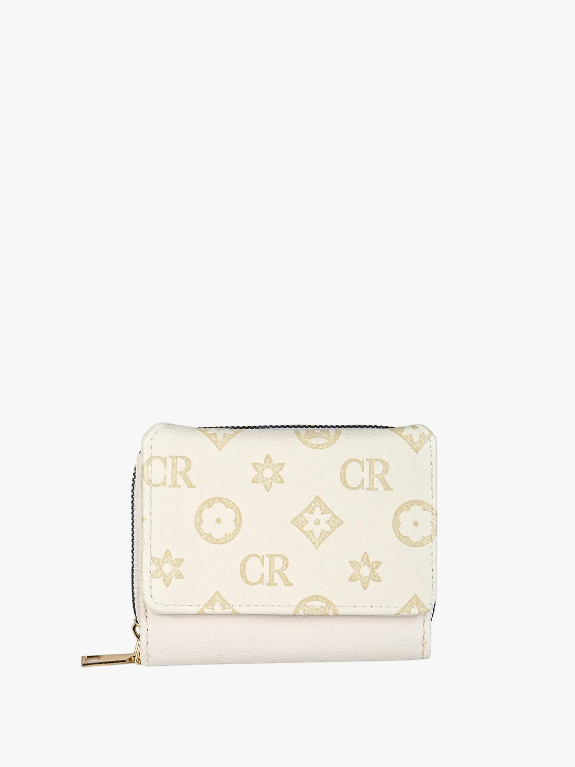 Solada Portafoglio mini da donna con stampa monogramma - beige