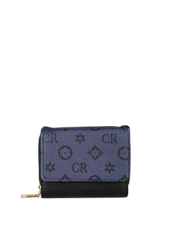 Solada Portafoglio mini da donna con stampa monogramma - nero