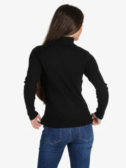 Solada Pullover dolcevita donna a costine - nero
