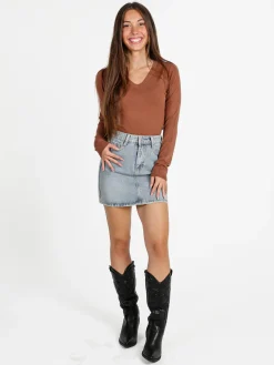 Solada Pullover donna con scollo a V - marrone