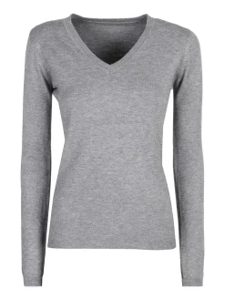 Solada Pullover donna con scollo a V - grigio