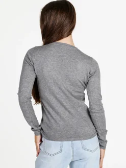 Solada Pullover donna con scollo a V - grigio
