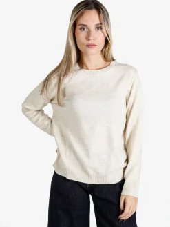Solada Pullover donna girocollo in maglia - beige