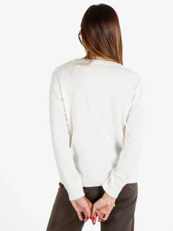 Solada Pullover donna girocollo in maglia - bianco