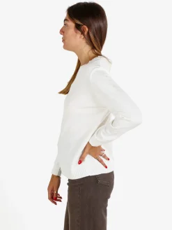 Solada Pullover donna girocollo in maglia - bianco