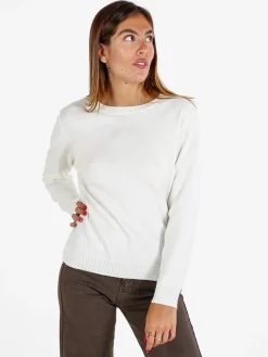 Solada Pullover donna girocollo in maglia - bianco
