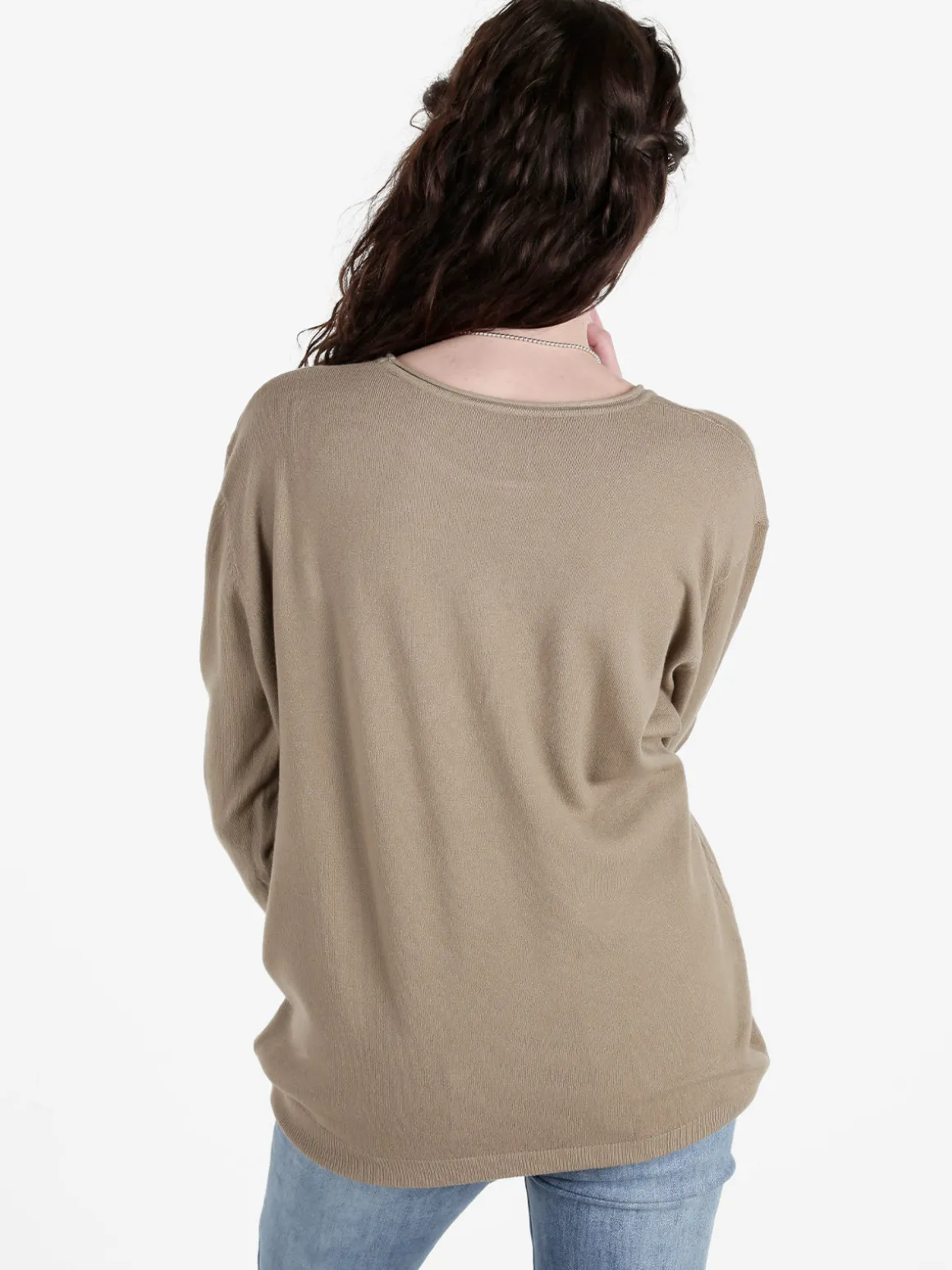 Solada Pullover donna girocollo in maglia tinta unita