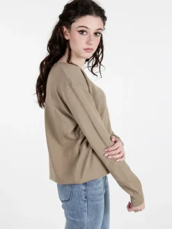 Solada Pullover donna girocollo in maglia tinta unita
