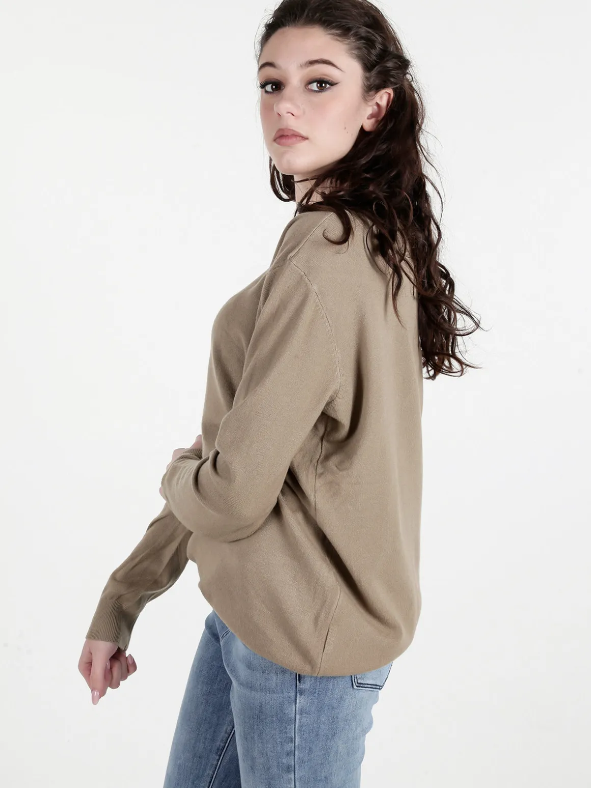 Solada Pullover donna girocollo in maglia tinta unita