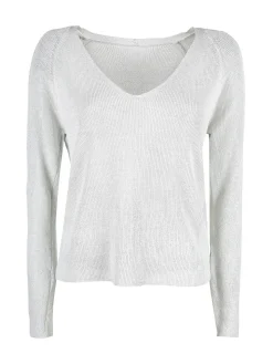Solada Pullover donna in lurex con scollo a V