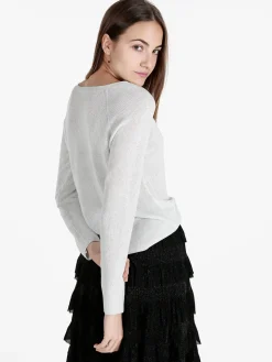 Solada Pullover donna in lurex con scollo a V