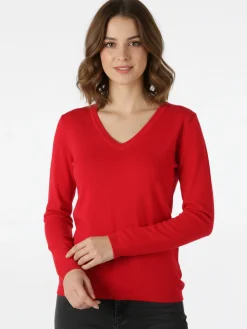 Solada Pullover donna in maglia scollo V - rosso