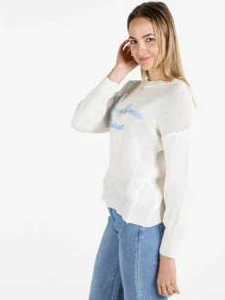 Solada Pullover donna in maglia traforata con ricamo