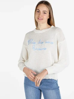 Solada Pullover donna in maglia traforata con ricamo
