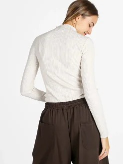 Solada Pullover donna in maglia con collo a lupetto - panna