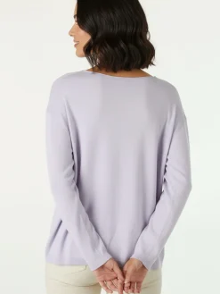 Solada Pullover donna oversize in maglia - viola