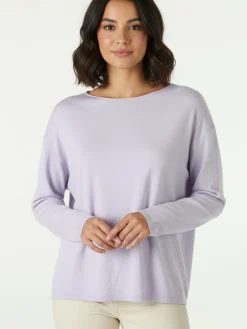 Solada Pullover donna oversize in maglia - viola