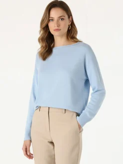 Solada Pullover donna oversize in maglia - azzurro