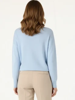 Solada Pullover donna oversize in maglia - azzurro