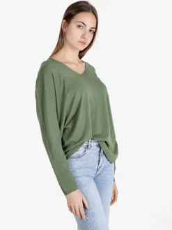 Solada Pullover donna oversize in maglia scollo V