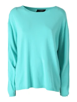 Solada Pullover donna oversize in maglia - acquamarina