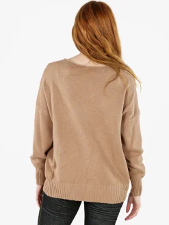 Solada Pullover donna oversize in maglia - cammello