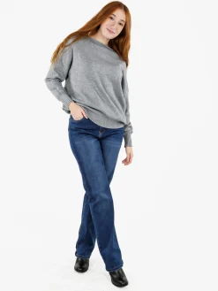 Solada Pullover donna oversize in maglia - grigio