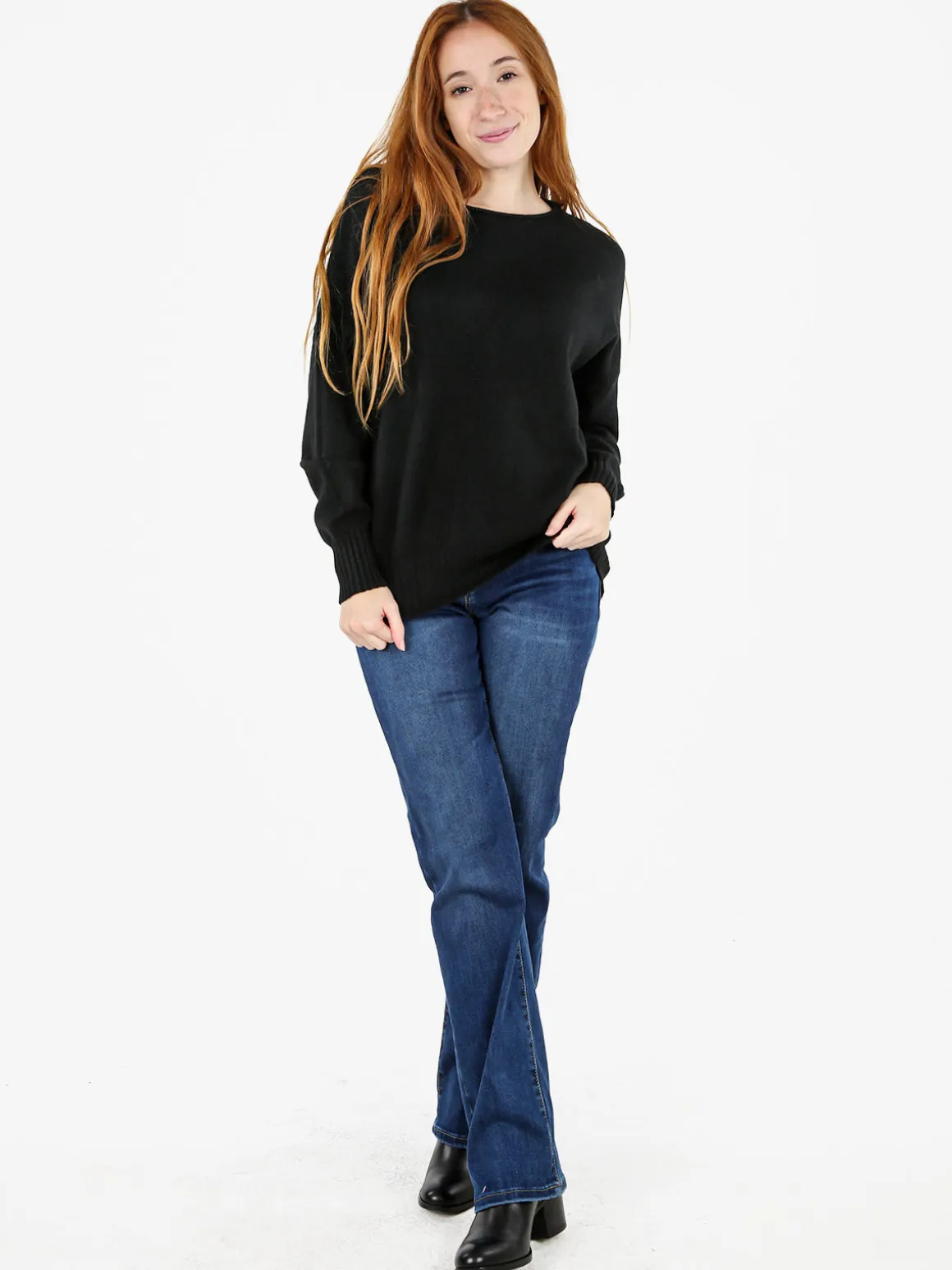 Solada Pullover donna oversize in maglia - nero