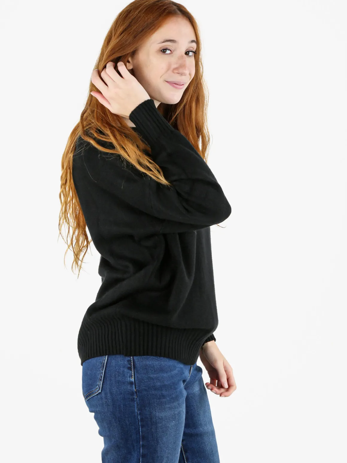 Solada Pullover donna oversize in maglia - nero