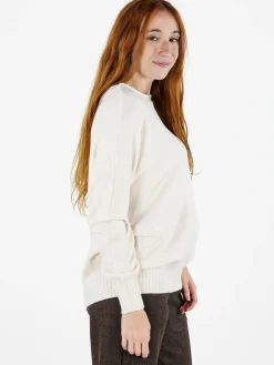 Solada Pullover donna oversize in maglia - panna
