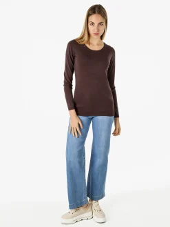 Solada Pullover girocollo da donna in maglia - moro