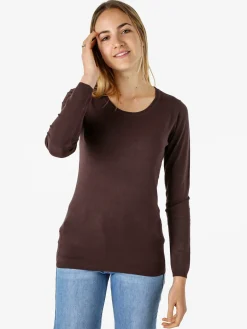 Solada Pullover girocollo da donna in maglia - moro