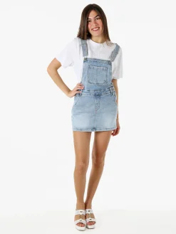 Solada Salopette donna in jeans con gonna - jeans