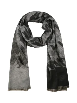 Solada Sciarpa donna con stampe e frange - nero