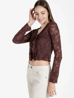 Solada Set donna 2 pezzi con top e cardigan in pizzo