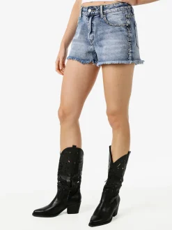 Solada Short donna in jeans con borchie - jeans