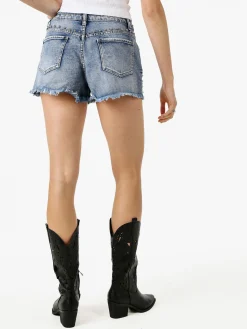 Solada Short donna in jeans con borchie - jeans